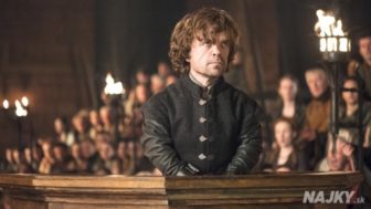 This photo provided by HBO shows Peter Dinklage as Tyrion Lannister on trial in a scene from season 4 of "Game of Thrones." The cable channel said Thursday, Jan. 8, 2015, that 10 episodes of Game of Thrones will show during its fifth season that begins April 12. (AP Photo/HBO, Helen Sloan)
