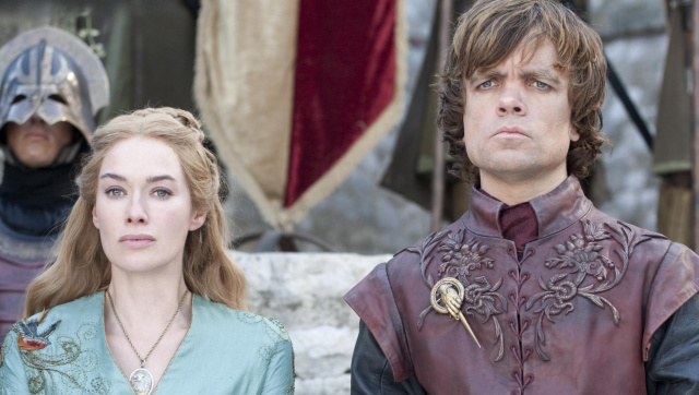 FILE - In this publicity file photo provided by HBO, Lena Headey as Cersei Lannister, left, and Peter Dinklage as Tyrion Lannister, are shown in a scene from HBO&#039;s &quot;Game of Thrones.&quot; The program was nominated for an Emmy award for outstanding drama series on Thursday, July 19, 2012. The 64th annual Primetime Emmy Awards will be presented Sept. 23 at the Nokia Theatre in Los Angeles, hosted by Jimmy Kimmel and airing live on ABC. (AP Photo/HBO, Paul Schiraldi, File)