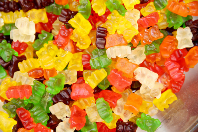 Colorful gummy or jellybears candies