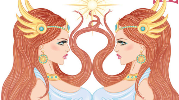 Astrological sign of Gemini as a beautiful girl