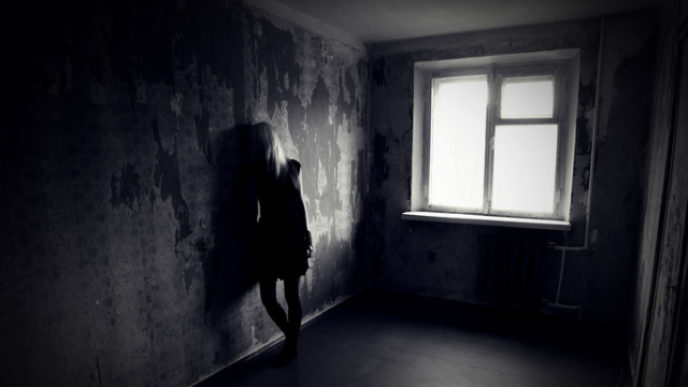 Girl in empty room