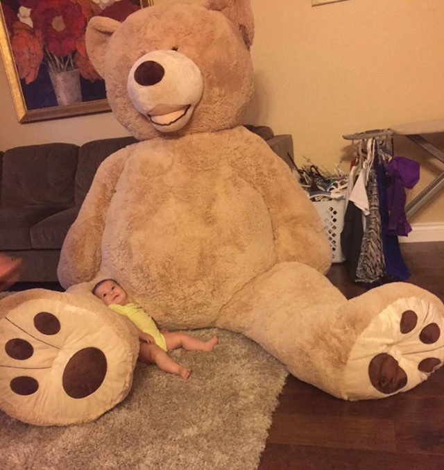 Grandfather baby gift giant teddy bear madeline jane sabrina gonzalez 7.jpg