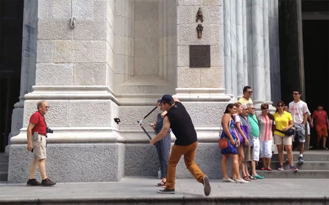 Man cuts selfie sticks branch cutter buddy bolton 1.jpg