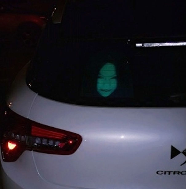http://dangerousminds.net/comments/drivers_using_reflective_face_decals_to_discourage_high-beam_users