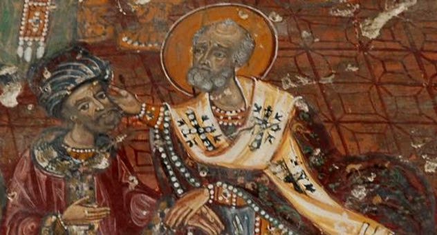 http://www.roger-pearse.com/weblog/2015/02/28/did-st-nicholas-of-myra-santa-claus-punch-arius-at-the-council-of-nicaea/