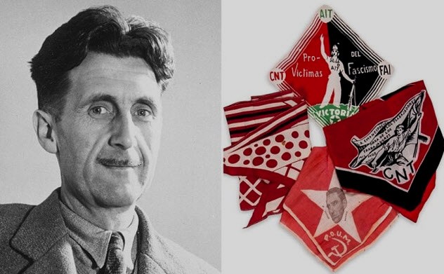 10a orwell and bloodied scarf he wore when shot.jpg