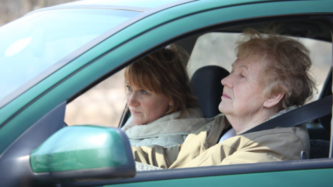 Two women in car