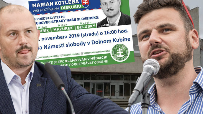 Kotleba svoju diskusiu mal, Gordulič a Silné reči v Dolnom Kubíne nechcú