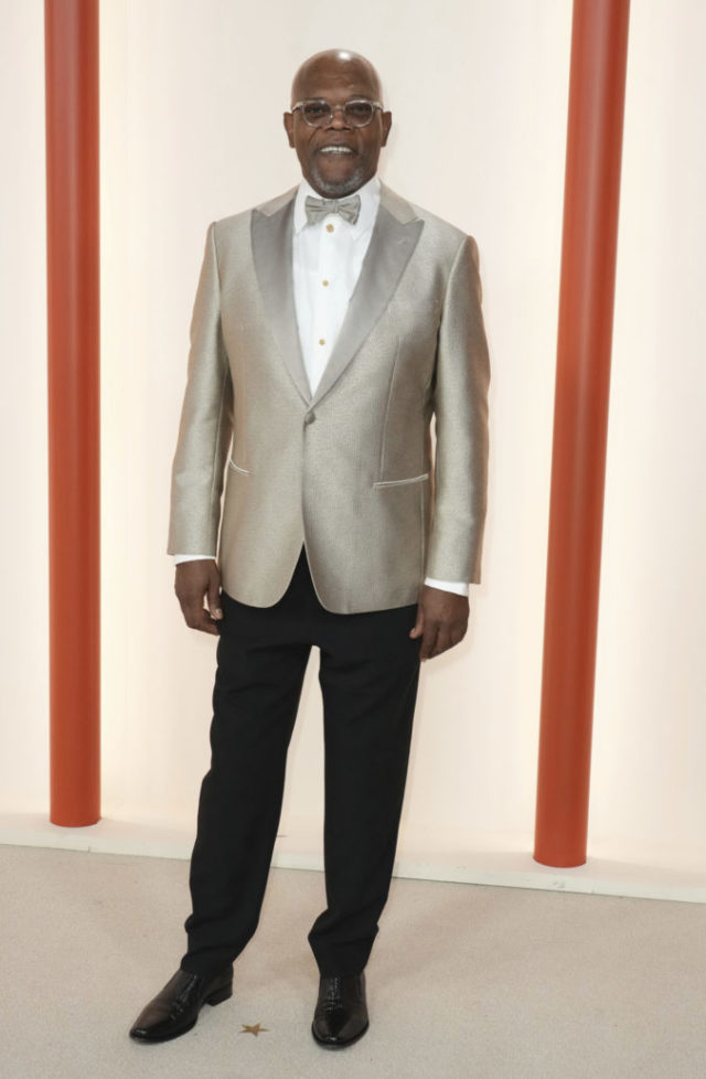Samuel L. Jackson počas príchodu na 95. ročník udeľovania cien americkej Akadémie filmových umení a vied (Oscar 2023). Los Angeles