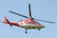 Vrtulník leteckej záchranej služby odváža ranených. Dnes sa v tuneli Branisko uskutočnilo cvičenie záchranných zložiek pri dopravnej nehode. Braniko, 19. jún 2013. Foto: SITA:Viktor Zamborský