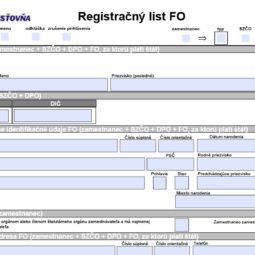 Registračný list FO pre Sociálnu poisťovňu