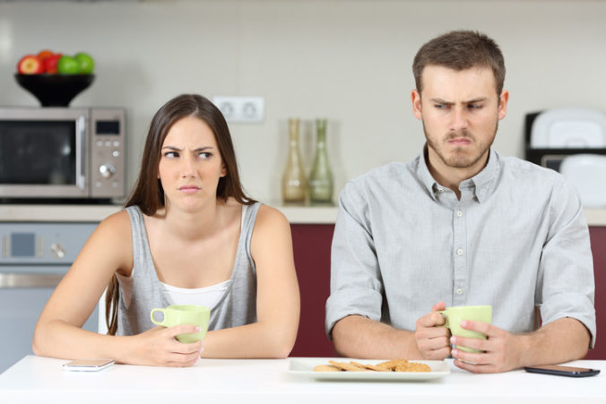 Angry couple after argument