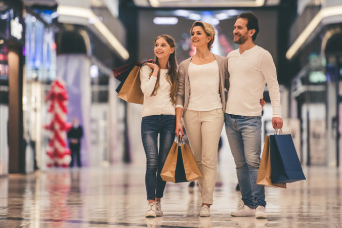 Family doing shopping