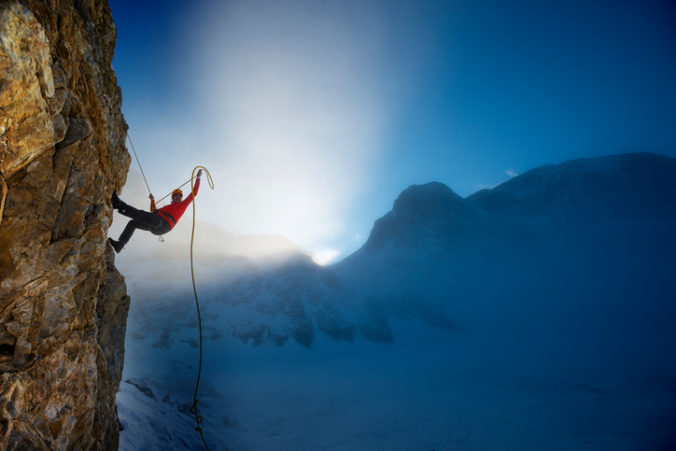 Extreme winter climbing