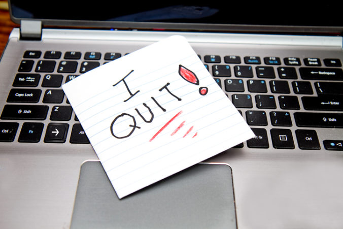 I QUIT - Note on Laptop