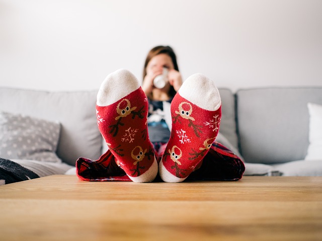 Table Socks Person Relaxing Feet Living Room