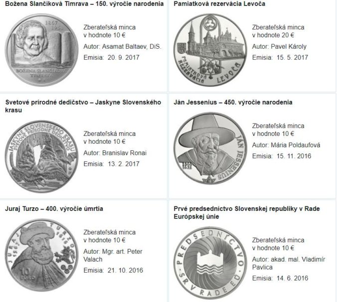 pamätné euromince slovensko