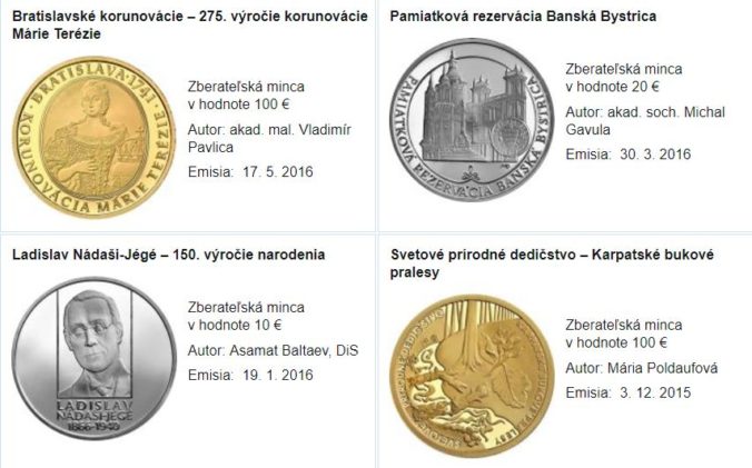 pamätné euromince slovensko