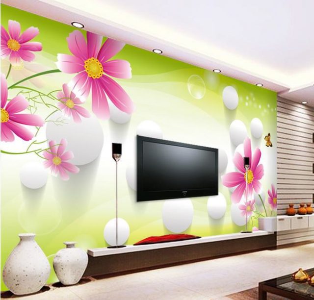 3D stereoscopic TV wall murals living room sofa background font b wallpaper b font font b