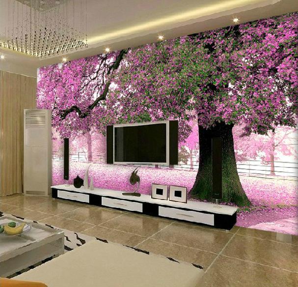 Free Shiping 3D Mural Wallpaper Romantic Large Custom Modern Background Wall paper Roll For Living Room