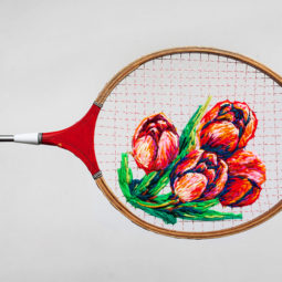 Danielle clough embroidered tennis rackets designboom 11 1.jpg
