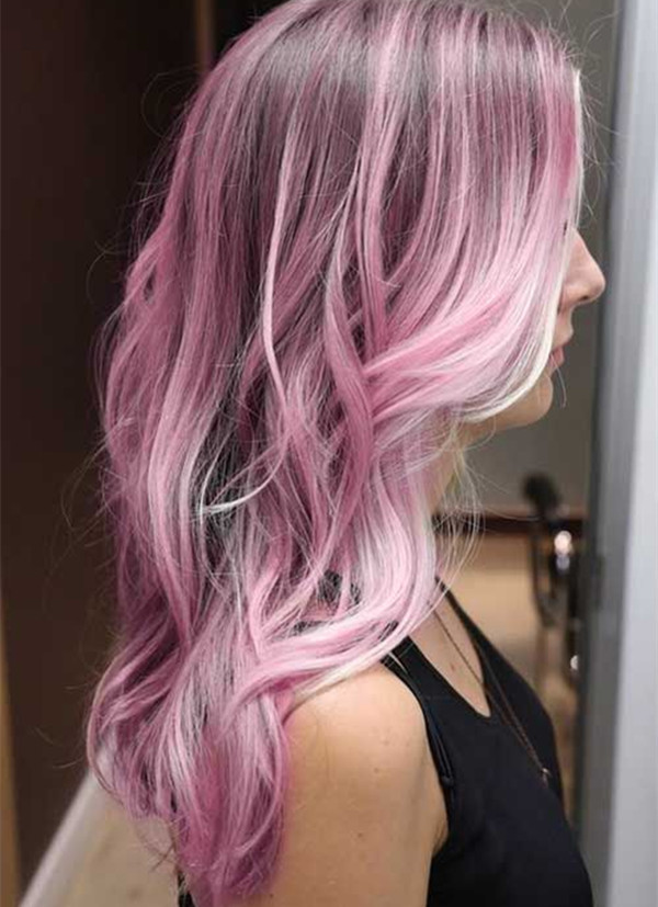 Cotton pink ombre hair color for black hair.jpg