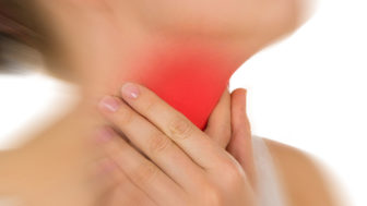 Sore throat, shown red, keep handed