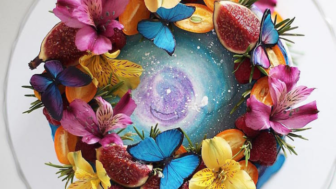 Butterflies and flowers cake art yulia kedyarova.png