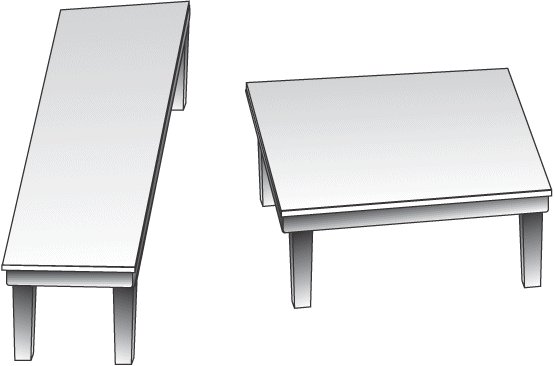 Ktorý z dvoch stolov je väčší?