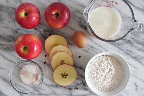 ingrediencie na jablkové krúžky