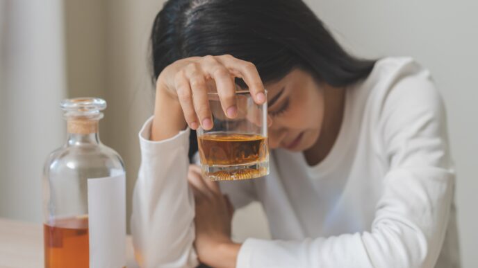 žena s alkoholom