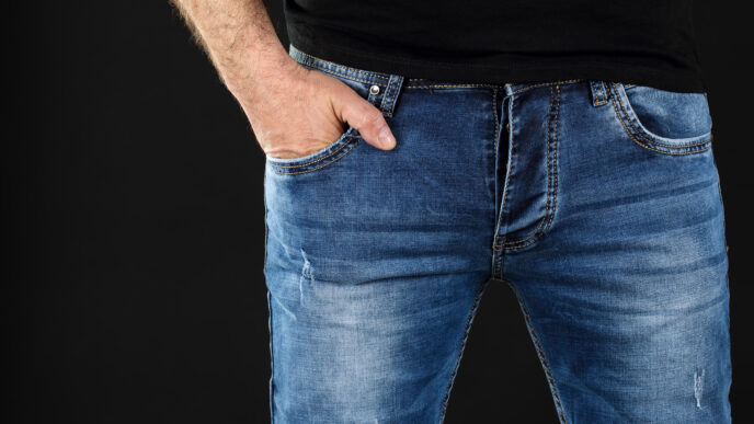 muž v džínsach
