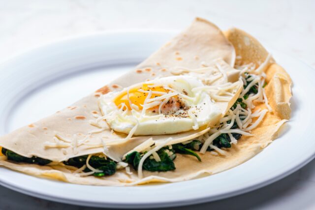 Vyprážané palacinky so špenátom