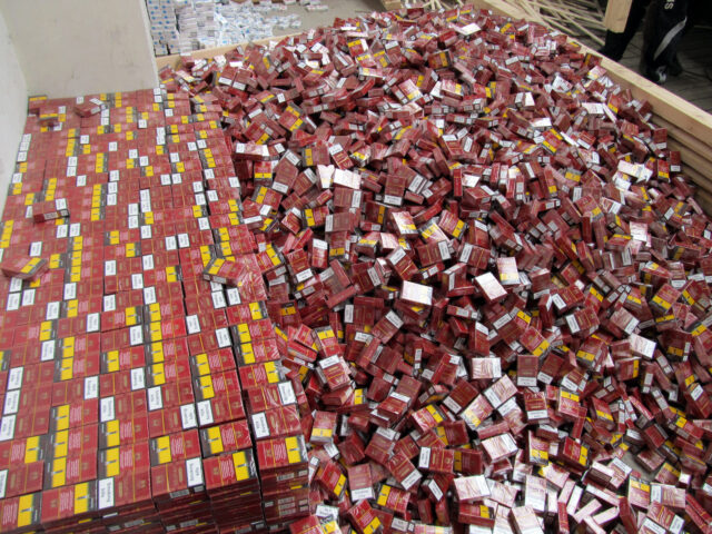 Krakovets,,Ukraine, ,March,,2016:,Smuggled,Cigarettes,Disguised,As,Industrial