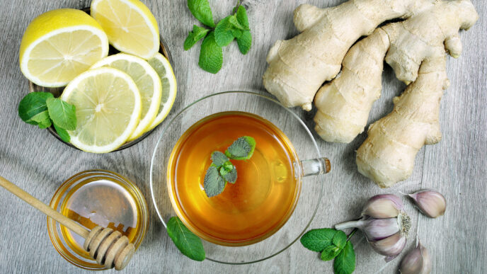 nápoj z citróna, cesnaku a zázvoru