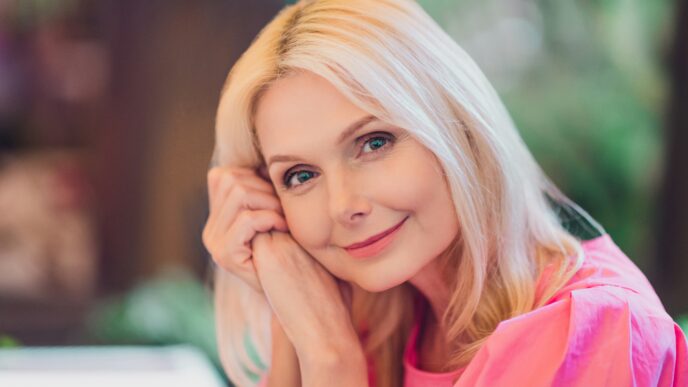 žena s blond vlasmi