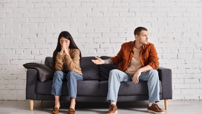 žena odrádza muža