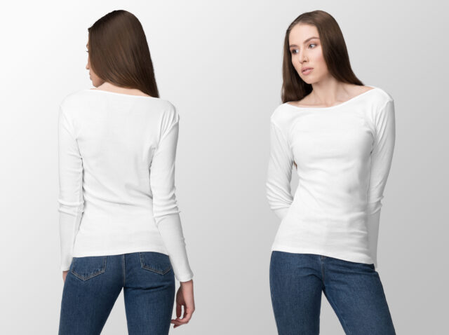 žena v bielom tričku s dlhým rukávom