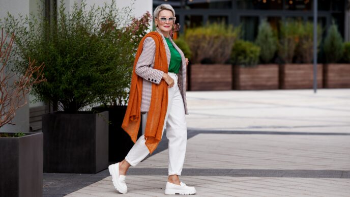 outfit s jarnými nohavicami