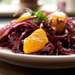 Marinated Red Cabbage Salad with Walnuts and Mandarin Oranges