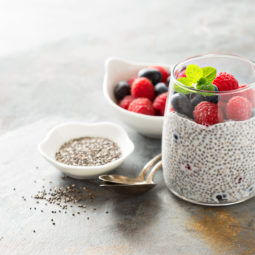 Vanilla chia pudding with fresh berries