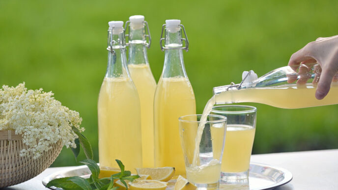 Perlivá bazová limonáda vás príjemne osvieži v horúcich letných dňoch