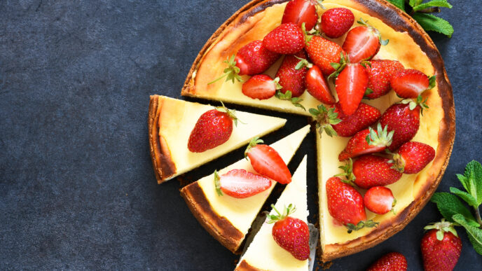 Svieži letný cheesecake s jahodami a ricottou