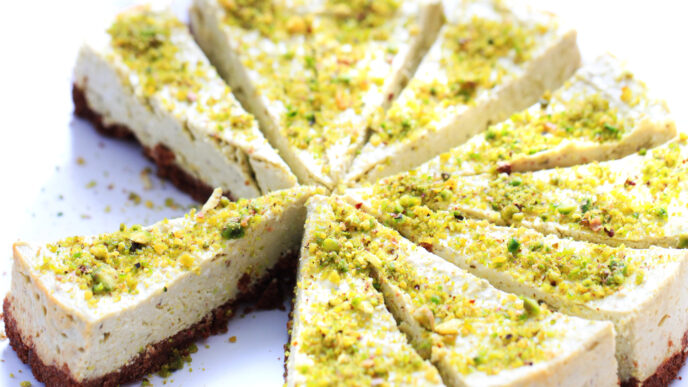 Neodolateľný pistáciový cheesecake: jemný, bohatý a pripravený za chvíľu