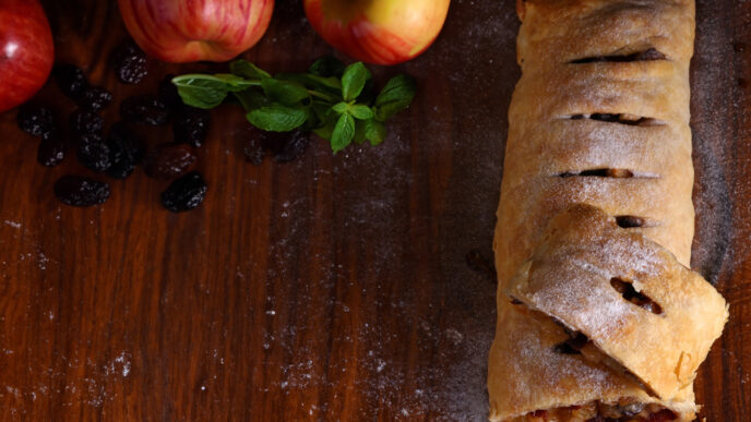 Domáci jablkový závin z kysnutého cesta