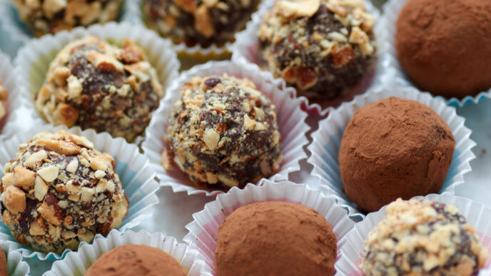 Nepečené vianočné guľky