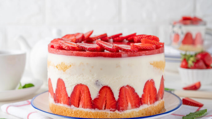 Jahodový Fraisier: nadýchaná torta ako z francúzskej cukrárne