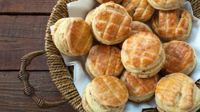 Nadýchané škvarkové pagáčiky s kyslou smotanou