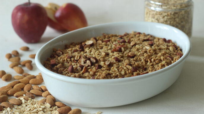 Jablkový koláč z ovsených vločiek