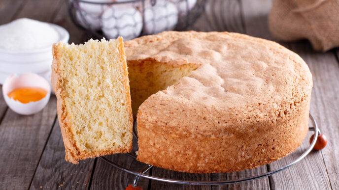 Nadýchaný domáci piškótový korpus pripravený z troch základných surovín